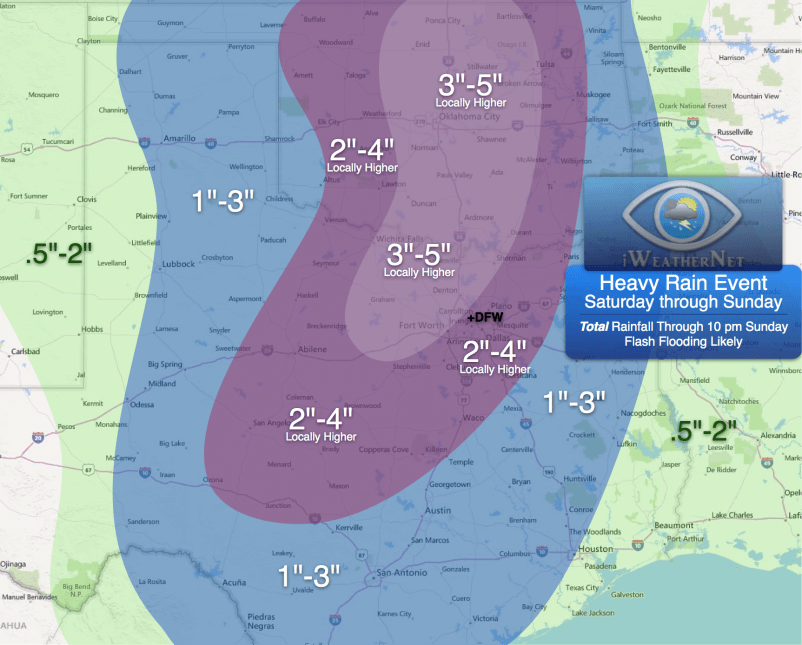 My rainfall forecast through Sunday evening (most of the rain will fall before noon Sunday)