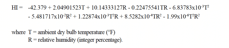 the heat index equation