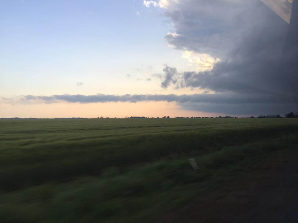 Inflow tail in supercell near Burlington, Oklahoma.