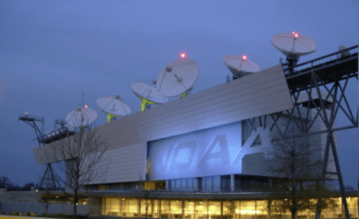 Image of the NOAA operational satellite facility located in Suitland, Maryland. Image credit: NOAA, and is of public domain.