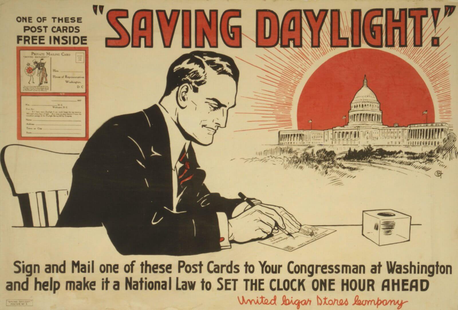 'Daylight Saving' postcard (1918)